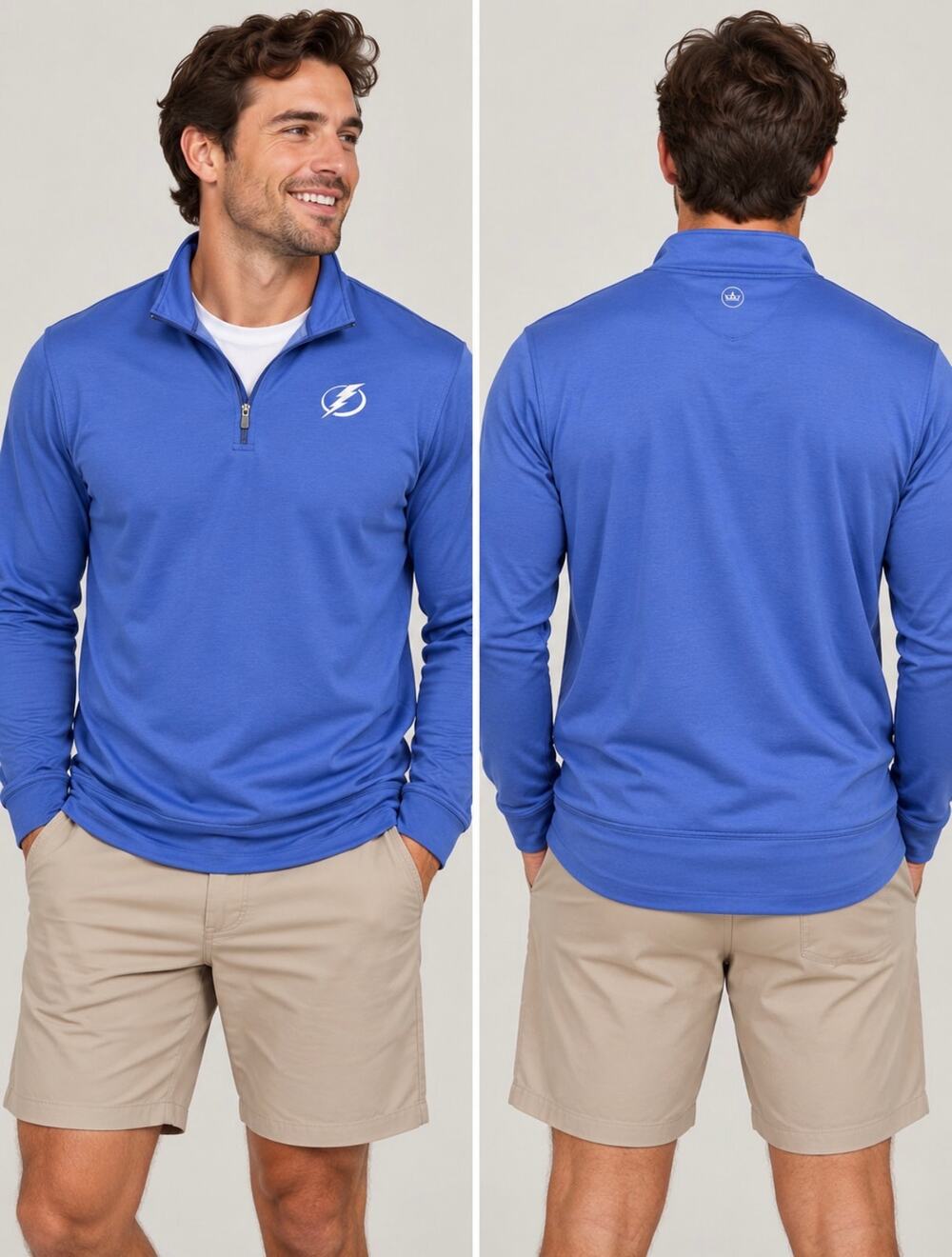 Peter Millar Tampa Bay Lightning XL Blue Quarter Zip Pullover NHL Golf